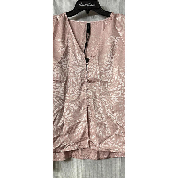 NWT Y.A.S Womens Long Sleeve Pink Button Front‎ Top Blouse Shirt Size XL - Picture 3 of 12